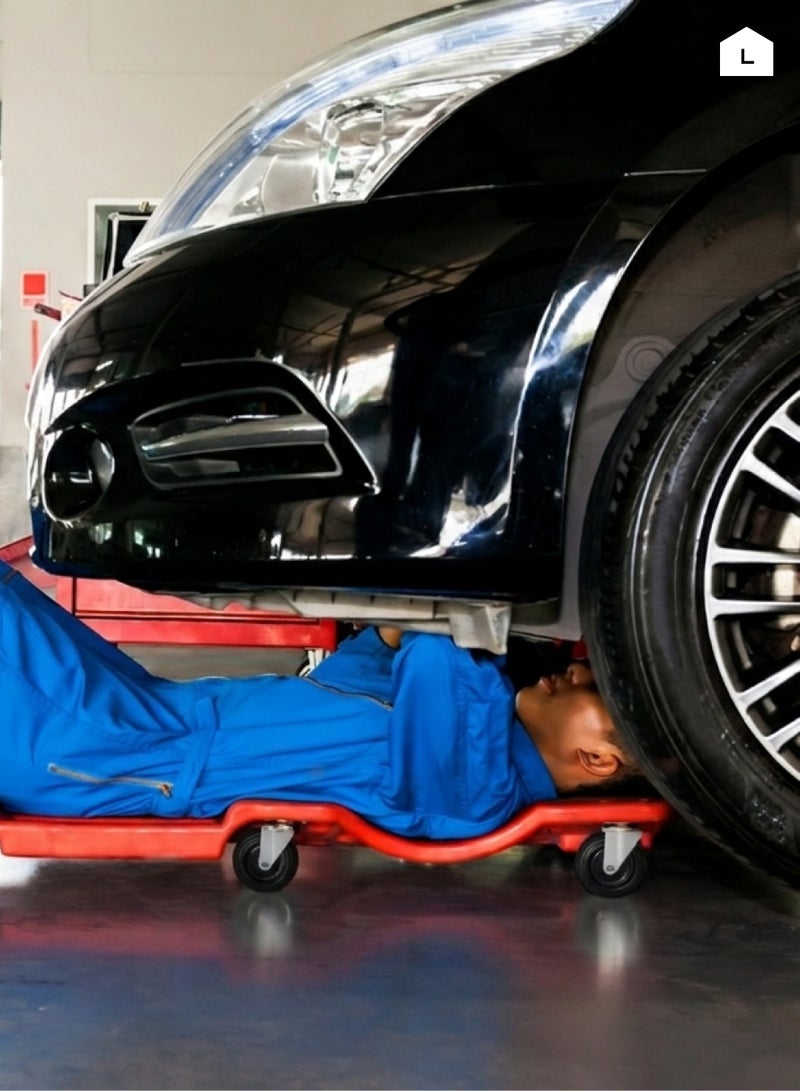 LAWAZIM Car Plastic Creeper -40inch- Mechanic Garage Creeper with Sponge-Cushioned Headrest, Smooth-Rolling Wheels, Dual Tool Trays, and Carrying Handle - Ideal for Automotive Maintenance and Repairs - Image 5