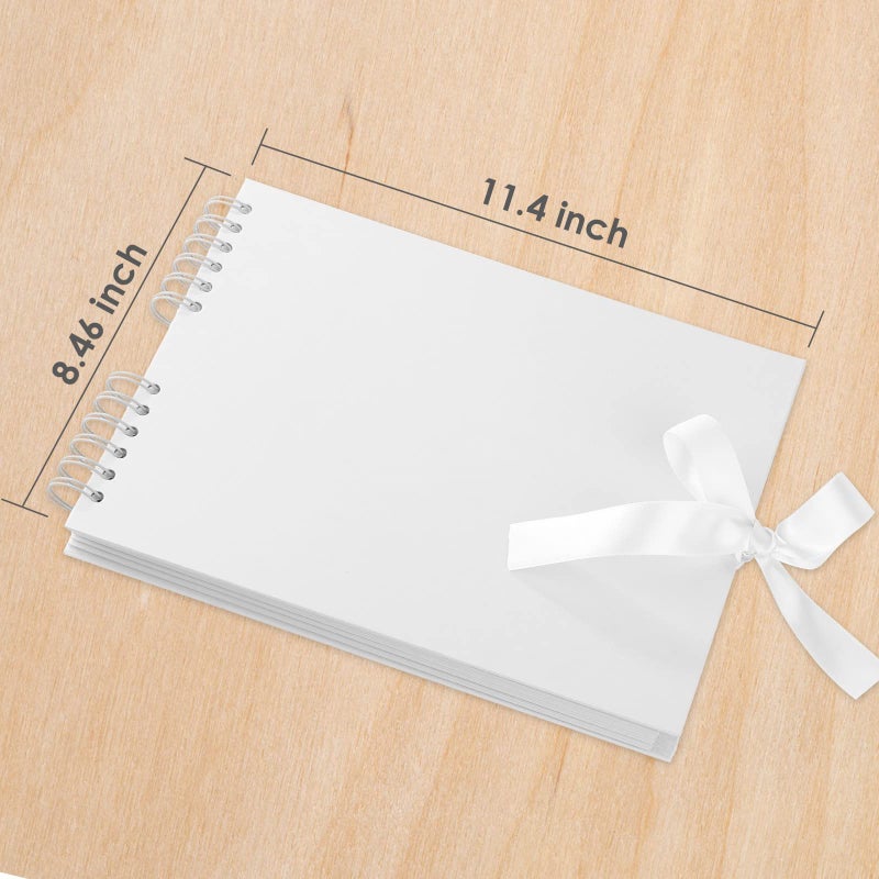 Gotideal 80 Pages Scrapbook Album with 10 Metallic Markers, Craft Paper Photo Album for Wedding and Anniversary, Family DIY Scrapbook Accessories with Scrapbooking Stickers Corners(White)â€¦ - Image 3
