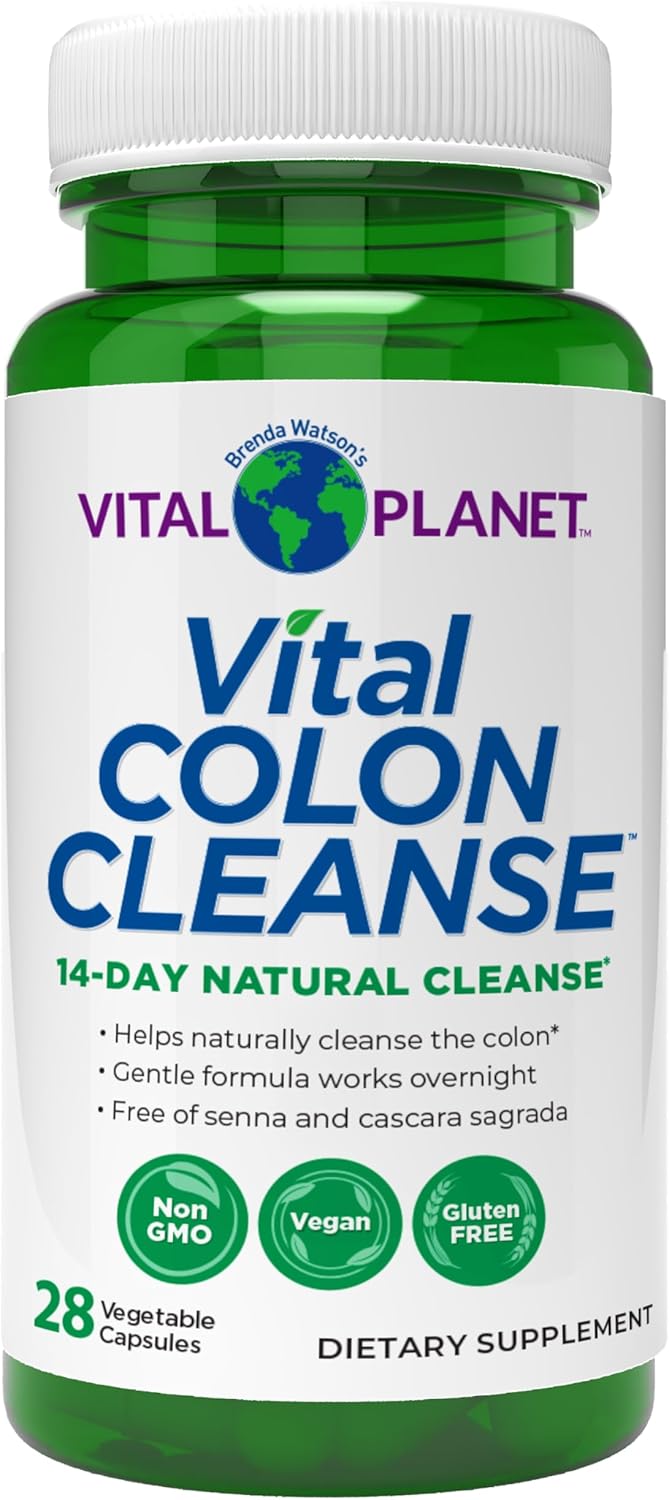 Vital Planet فيتال كوكو فيتال كولون كلينس 14 يوم منظف القولون والديتوكس مع هيدروكسيد المغنيسيوم، إلم زلق وألوة لدعم صحة الجهاز الهضمي، الإمساك العرضي والانتفاخ 28 كبسولة - Image 1