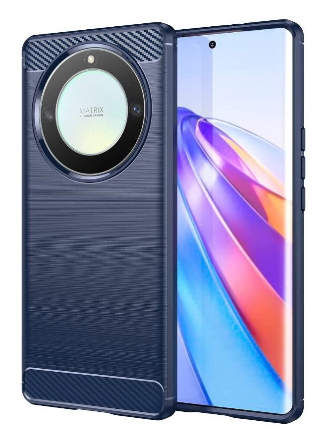 RUGGED SHIELD Honor X9A Case, Fashion Shock-Absorption Anti-Drop Flexible Brushed TPU Bumper Soft Rubber Protective Phone Case Cove for Samsung Honor X9A 5G, Blue  - Image 1