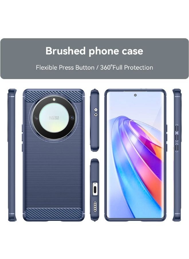 RUGGED SHIELD Honor X9A Case, Fashion Shock-Absorption Anti-Drop Flexible Brushed TPU Bumper Soft Rubber Protective Phone Case Cove for Samsung Honor X9A 5G, Blue  - Image 3