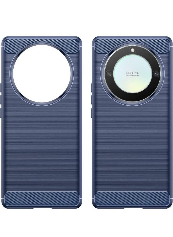 RUGGED SHIELD Honor X9A Case, Fashion Shock-Absorption Anti-Drop Flexible Brushed TPU Bumper Soft Rubber Protective Phone Case Cove for Samsung Honor X9A 5G, Blue  - Image 2