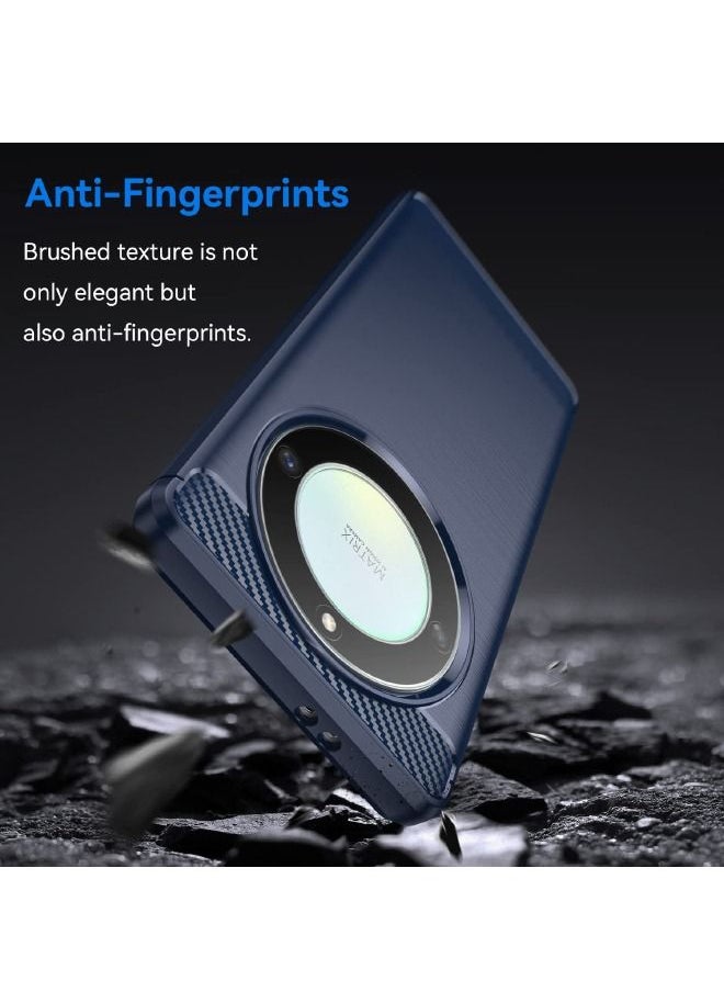 RUGGED SHIELD Honor X9A Case, Fashion Shock-Absorption Anti-Drop Flexible Brushed TPU Bumper Soft Rubber Protective Phone Case Cove for Samsung Honor X9A 5G, Blue  - Image 4