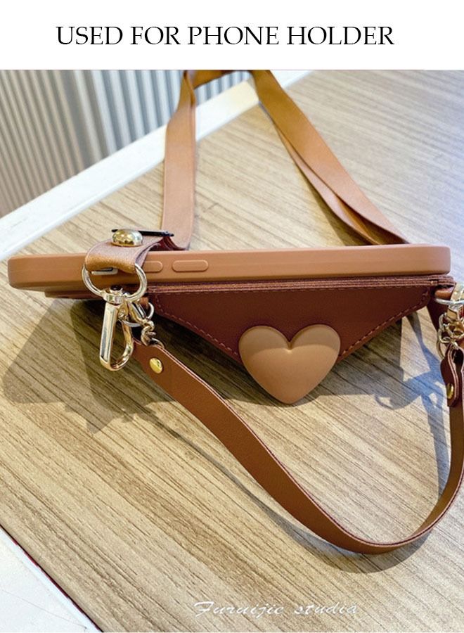 DUNISO iPhone 14 Leather Wallet Case Card Holder Protective Cover with Hand and Crossbody Strap Anti-fall Anti-fingerprint Phone Cover for Apple 14 5G Phone case Brown - Image 4