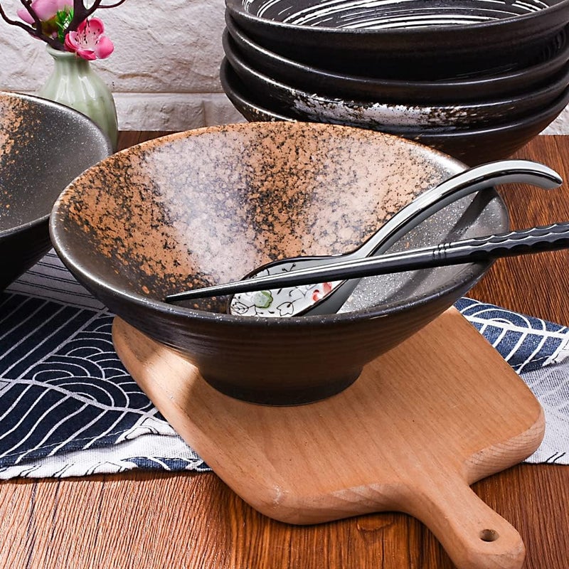 Cerficer 32 Oz Japanese Ramen Bowl Set of 2 Ceramic Noodle Bowls for Pho Cereal SoupYSH - Image 5