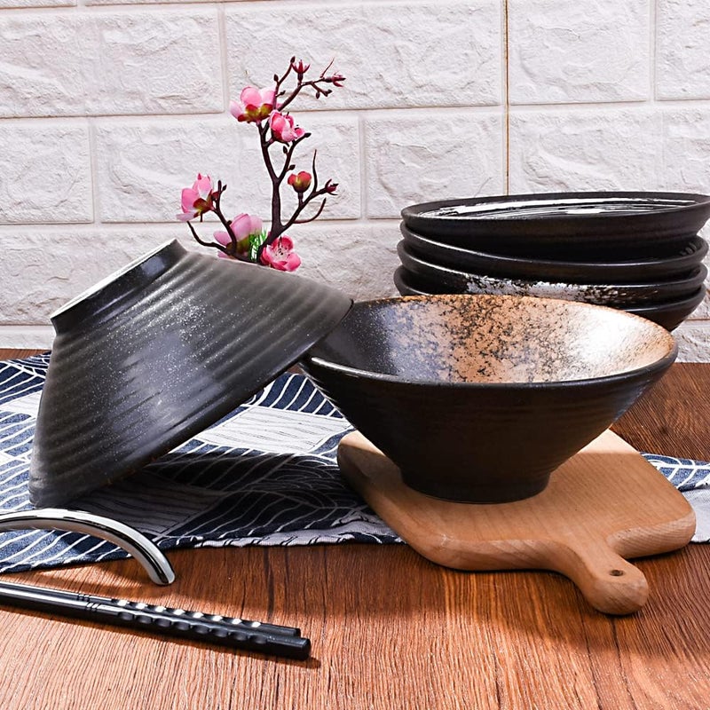Cerficer 32 Oz Japanese Ramen Bowl Set of 2 Ceramic Noodle Bowls for Pho Cereal SoupYSH - Image 4