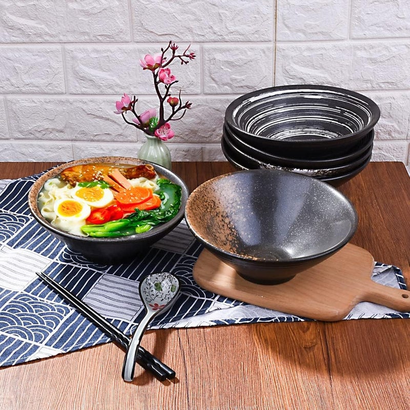 Cerficer 32 Oz Japanese Ramen Bowl Set of 2 Ceramic Noodle Bowls for Pho Cereal SoupYSH - Image 2