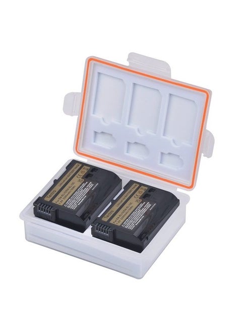 2-Pack EN-EL15C EN-EL15 Battery with Battery Storage Box for Nikon Z5, Z6, Z6 II, Z7, Z7II, D780, D850, D500, D600, D610, D750, D800, D810, D7100, D7200