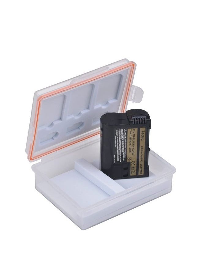 Tectra - 2-Pack EN-EL15C EN-EL15 Battery with Battery Storage Box for Nikon Z5, Z6, Z6 II, Z7, Z7II, D780, D850, D500, D600, D610, D750, D800, D810, D7100, D7200 - Image 1