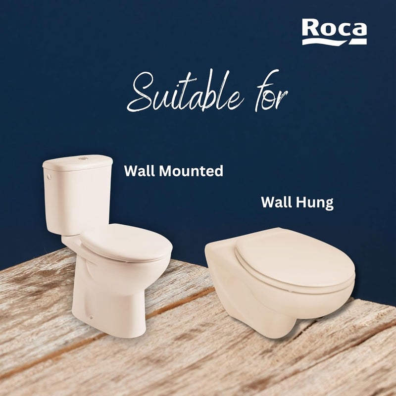 Parryware Roca Victoria Polypropylene PP Regular Close Seat Cover for toilets Colour Pergamon Similar to Ivory U Shaped Universal Seat Cover NO SOFT CLOSE For bathroom fixtures  - Image 5