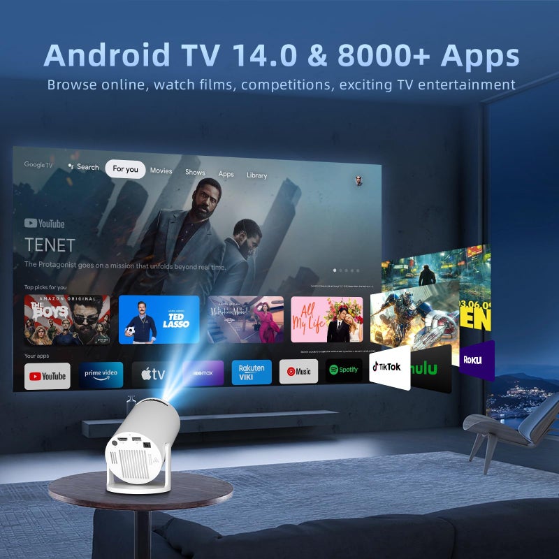 Salange HY300PRO+ 2026 Mini Projector with WiFi6 Bluetooth5.4,Built-in Apps - Image 3