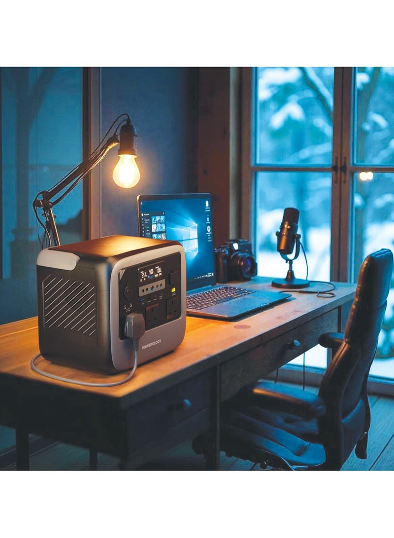باورولوجي محطة طاقة محمولة باتر 3 بقوة 1200 واط / مولد طاقة بسعة بطارية 945 واط في الساعة / منافذ شحن متعددة / مولد للتخييم والأنشطة الخارجية / لوحة شحن لاسلكية بقوة 15 واط / مدخل طاقة شمسية فعال - رمادي - Image 3