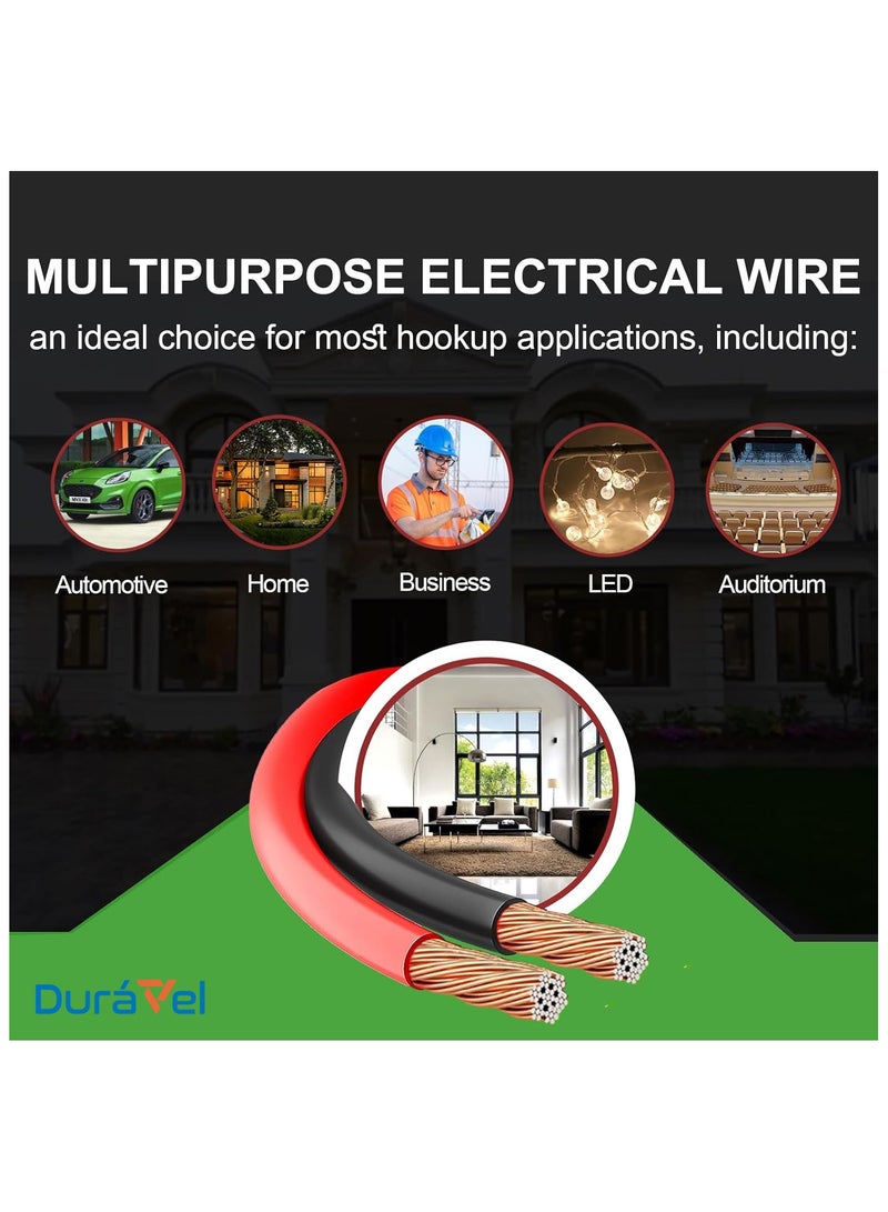 Duravel Duravel Speaker Wire, 2 Conductor, Red and Black, Copper Stranded Core (10 Meter, 1.5mm)  - Image 4