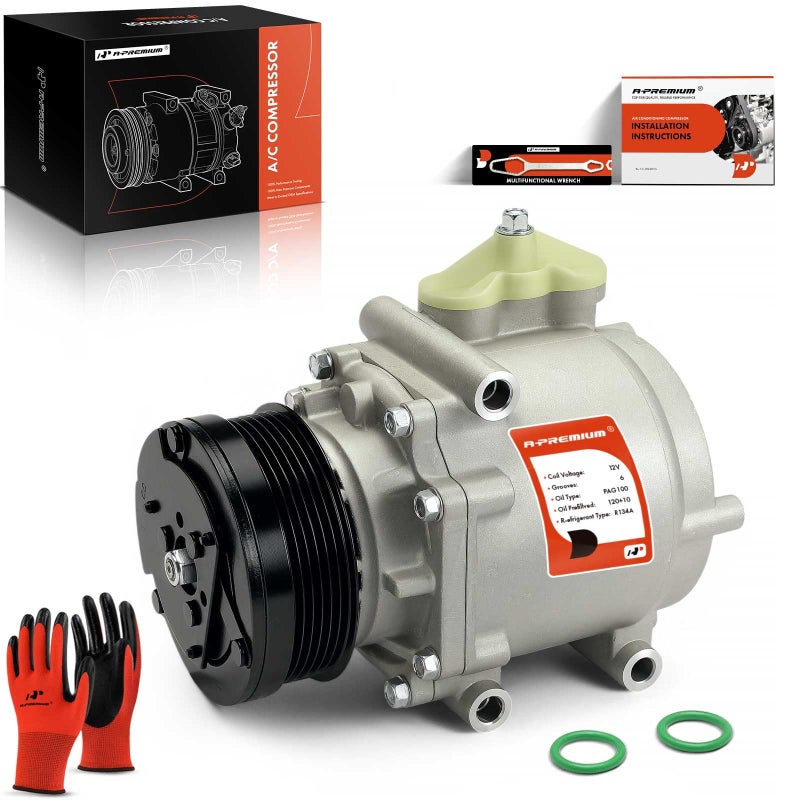 A-Premium AC Compressor with Clutch for Ford and Lincoln