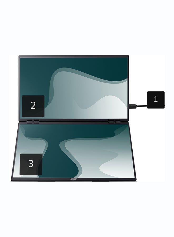 Acer 24 inch FHD Portable Monitor (UM.QP3EE.E04) - 100Hz, IPS, USB-C, HDMI, Built-in Speakers, Dual-Screen Portable Display PD243YE Black - Image 2