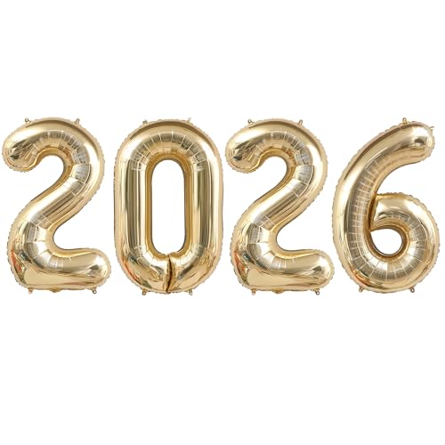BBPOOL بالونات الشمبانيا الذهبية 2026 - 40 بالون كبير من الشمبانيا الذهبية 2026 بالونات هيليوم من مايلار فويل لتزيين حفلة رأس السنة الجديدة 2026، عيد الميلاد، والتخرج - Image 1