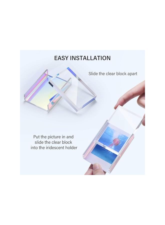 The Bros Mini Film Photo Frames 2x3, 3-Pack Polaroid Picture Frame, Iridescent Acrylic Holders, for Fujifilm & Polaroid Instant Photos, Ideal for Home Decoration and Gift Ideas - Image 3