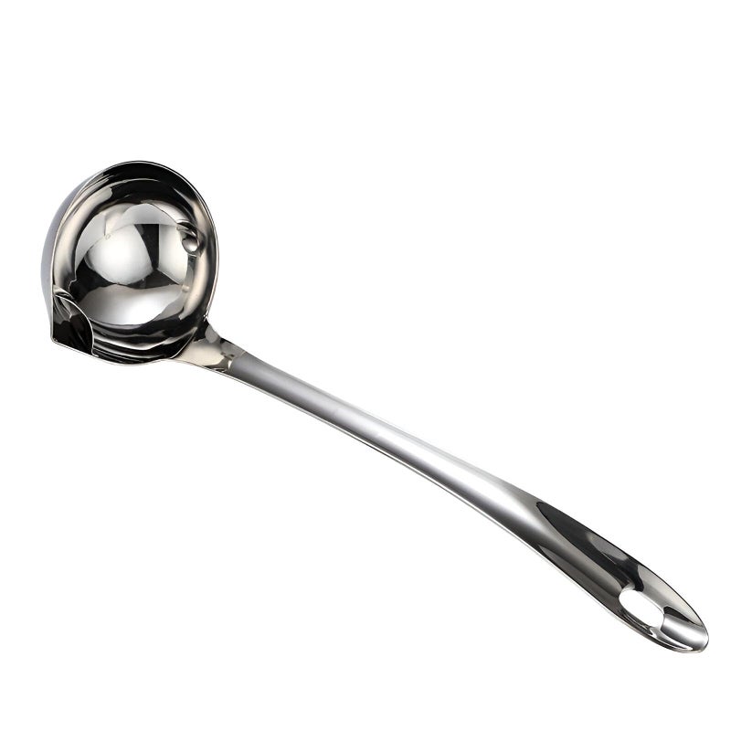 Kitchen Tool - Long Handle Stainless Steel Soup Ladle, Designed to Separate Fat Easily - Essential Tool for Every Home Chef and Cooking Enthusiast - Image 1