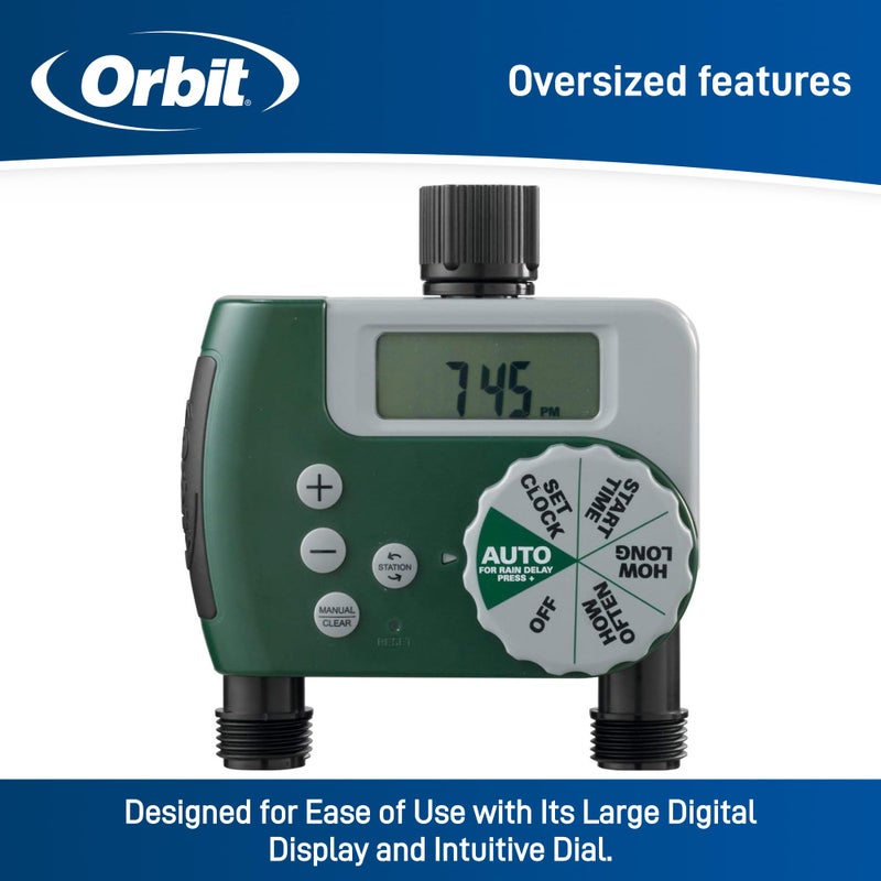 Orbit 58910 Digital 2 Outlet Hose Faucet Timer - Image 2