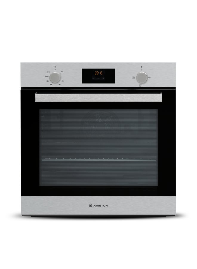 Ariston Built In 60cm Oven Gas & Electric Combination, Mechanical and Electronic Controls, Conventional Functions, Inox, GS33Y430IXA GS33Y430IXA Multicolour