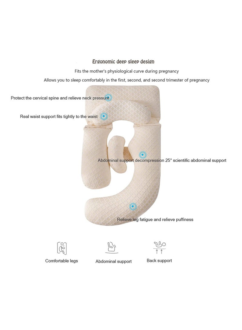 Hihonor Multifunctional Pillow for Pregnant Women Side-Sleeping Waist Pillow Side-Lying U-Shaped Pillow with Legs and Abdomen Support  - Image 3
