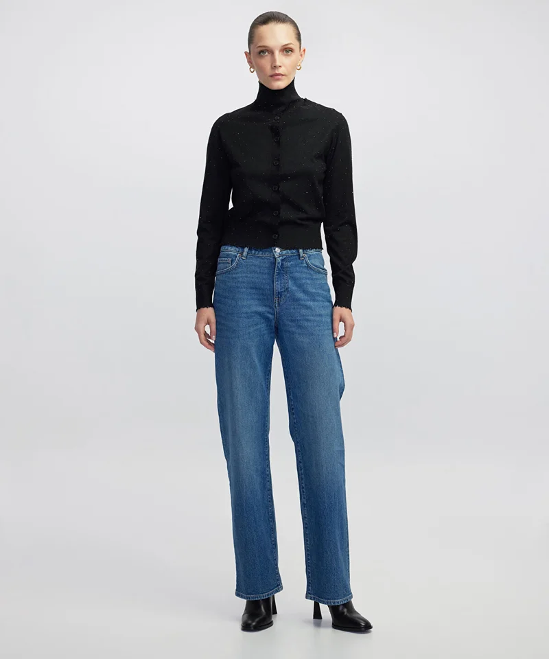 ابيكول Rhinestone Knit Cardigan