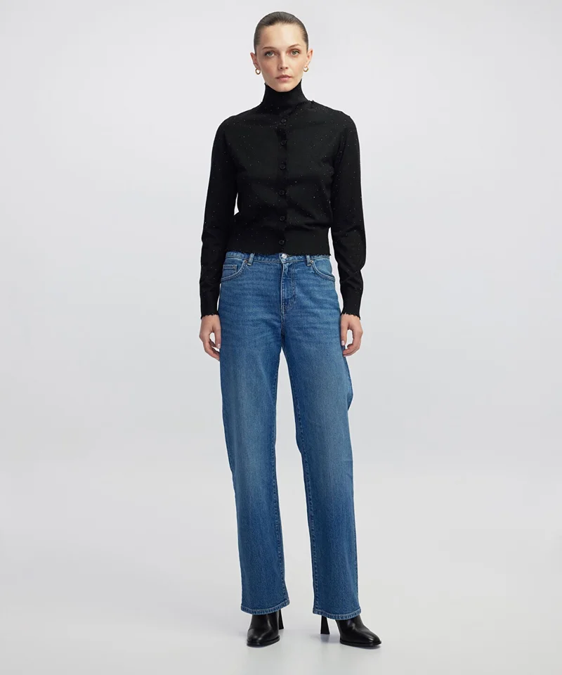 ابيكول Rhinestone Knit Cardigan