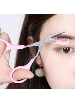 KIKI Eyebrow Shaping Scissors with Comb -Pink  - Image 4