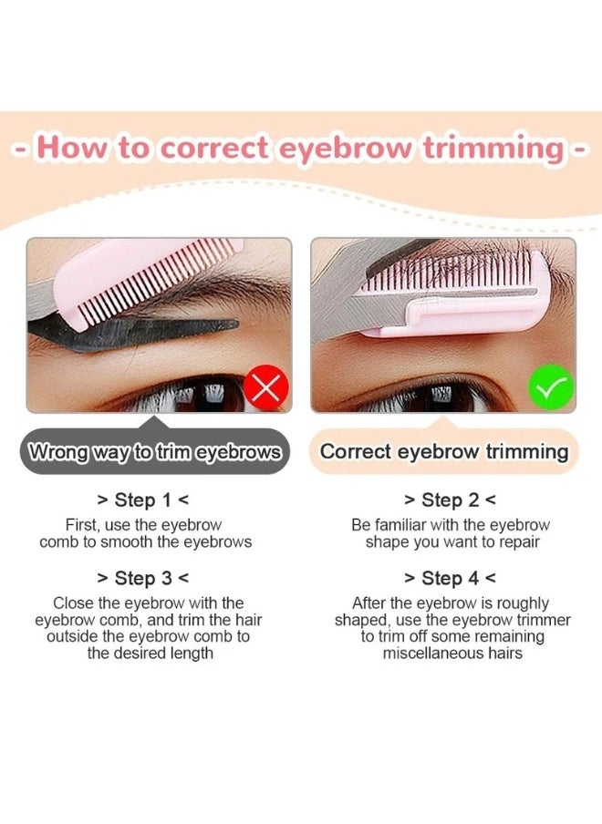 KIKI Eyebrow Shaping Scissors with Comb -Pink  - Image 5