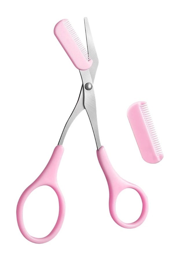 KIKI Eyebrow Shaping Scissors with Comb -Pink  - Image 1