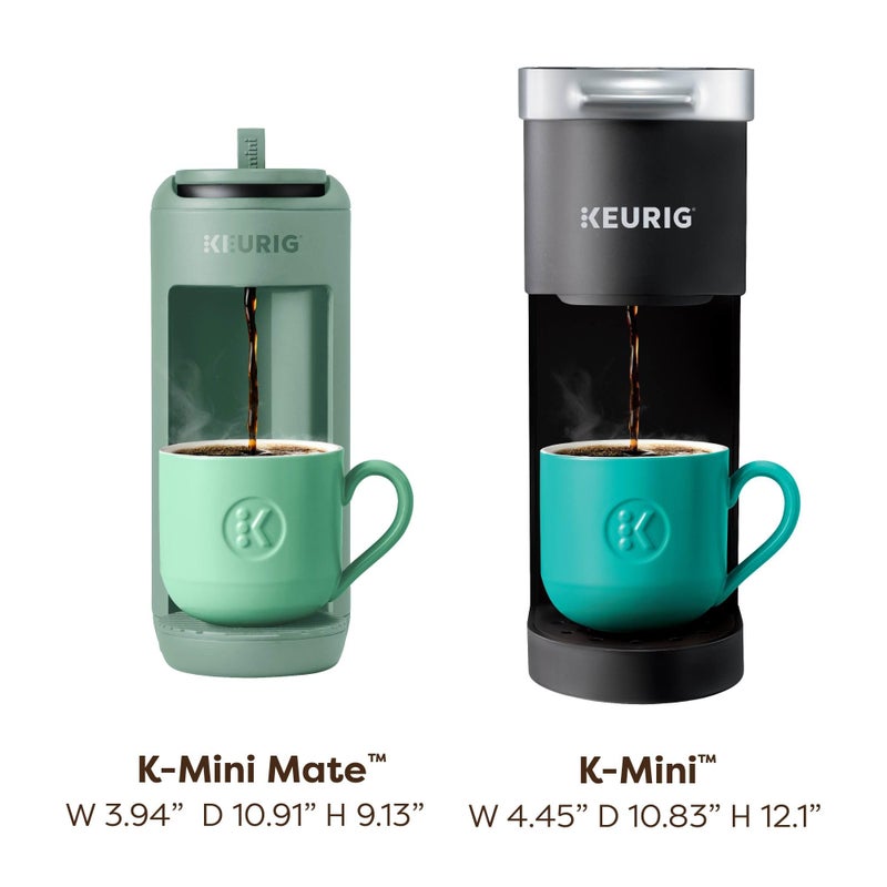 Keurig صانعة القهوة كوريغ K-Mini ميت، لصنع كوب واحد من كبسولات K-Cup، تحضر حتى 12 أونصة، آلة قهوة مدمجة محمولة للمساحات الصغيرة، رائعة للغرف الجامعية والمكاتب، لون أخضر مخصص للتخييم - Image 5