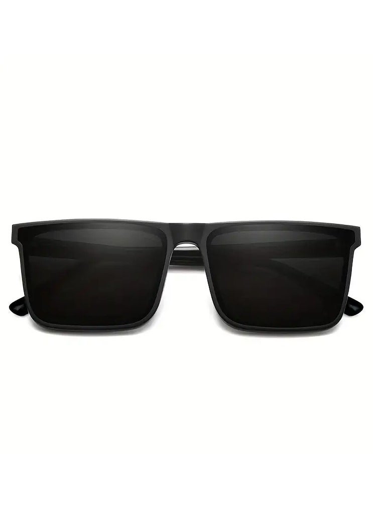Ucanbe - Stylish Square Frame UV Protection Sunglasses Shielding Your Eyes Showcasing Your Style BLACK - Image 1