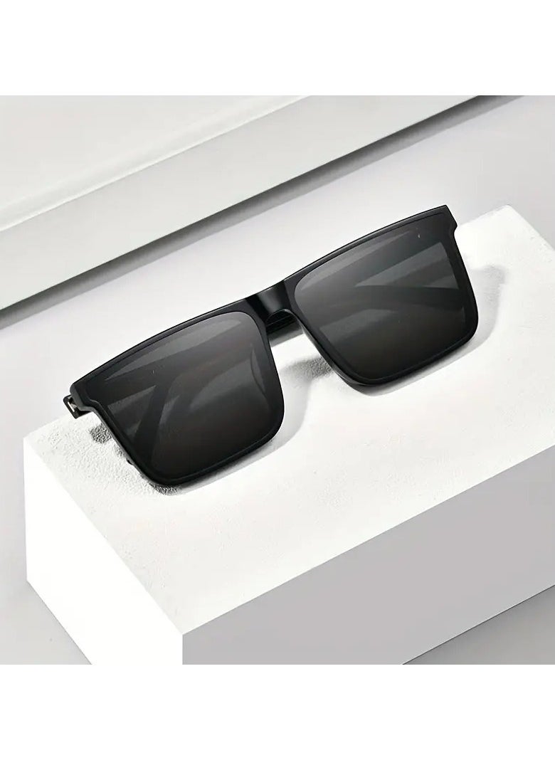 Ucanbe - Stylish Square Frame UV Protection Sunglasses Shielding Your Eyes Showcasing Your Style BLACK - Image 1
