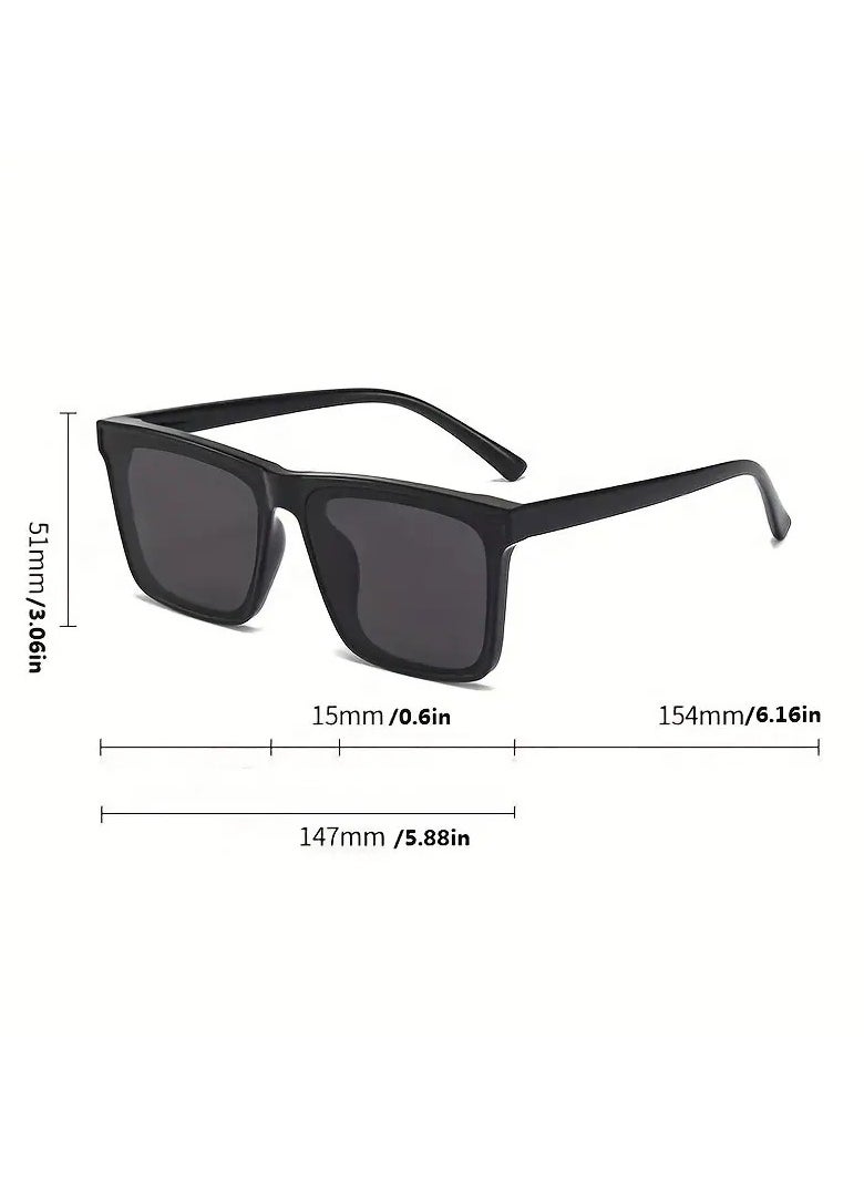 Ucanbe - Stylish Square Frame UV Protection Sunglasses Shielding Your Eyes Showcasing Your Style BLACK - Image 1