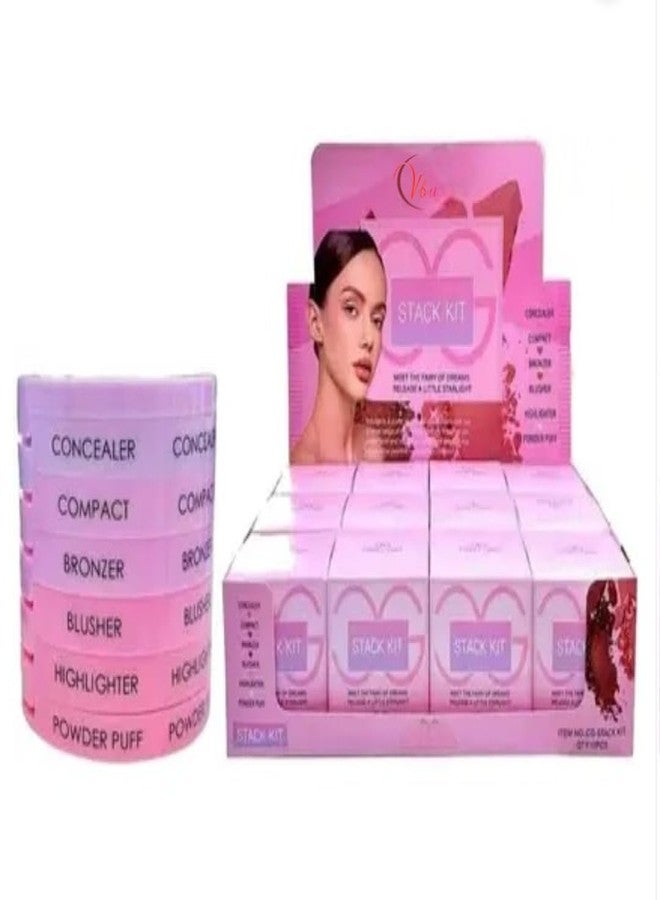 Stack Kit 5 in 1 Makeup Stack (HIghlighter,Blusher, Bronzer, Concealer & Powder puff) All in 1 Quick and Easy To Use Makeup Kit - Image 4