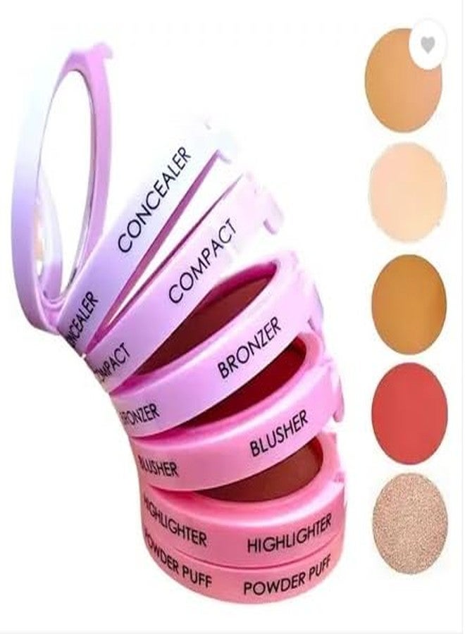 Stack Kit 5 in 1 Makeup Stack (HIghlighter,Blusher, Bronzer, Concealer & Powder puff) All in 1 Quick and Easy To Use Makeup Kit - Image 3