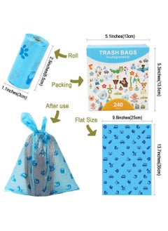 YOUGE 240-Piece Disposable Diaper Bag Refills with Dispenser, Safe and Odour Control Biodegradable Baby Nappy Sacks for Collecting Nappies and Garbage, Blue  - Image 2