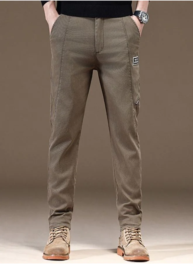 YUNIQEE Brown Solid Trouser