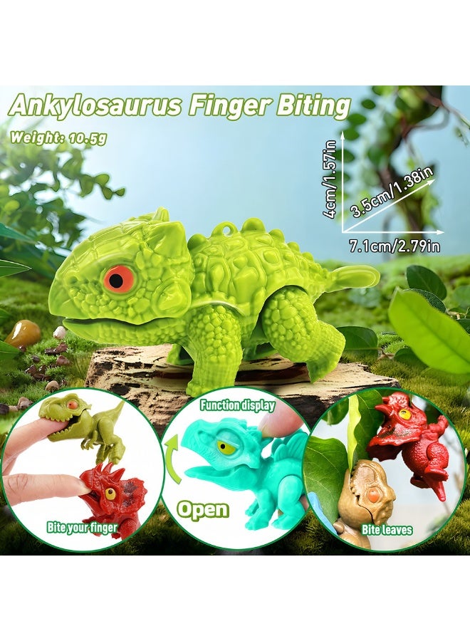 NIBEMINENT Fun Finger-Biting Dinosaur Toy - T-Rex and Assorted Twistable Dinosaurs