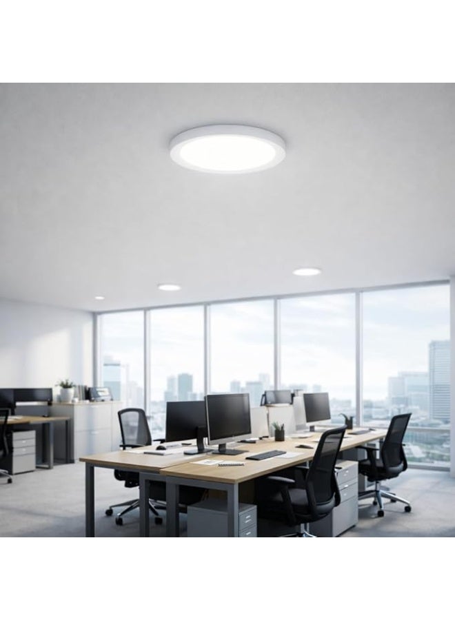 LED Surface Ceiling Light 30W, Cool White 6500K, Round, 2-Pack - Image 4