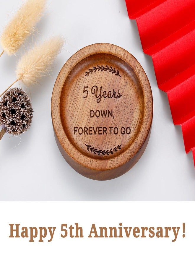 Vanlovemac Wood Ring Dish 5 Year Anniversary Wood Gifts for Him Her,5th Anniversary Wedding Gifts for Wife Husband,Valentine's Day 5 Year Marriage Presents for Couple,Happy Fifth Anniversay Present for Birthday - Image 4