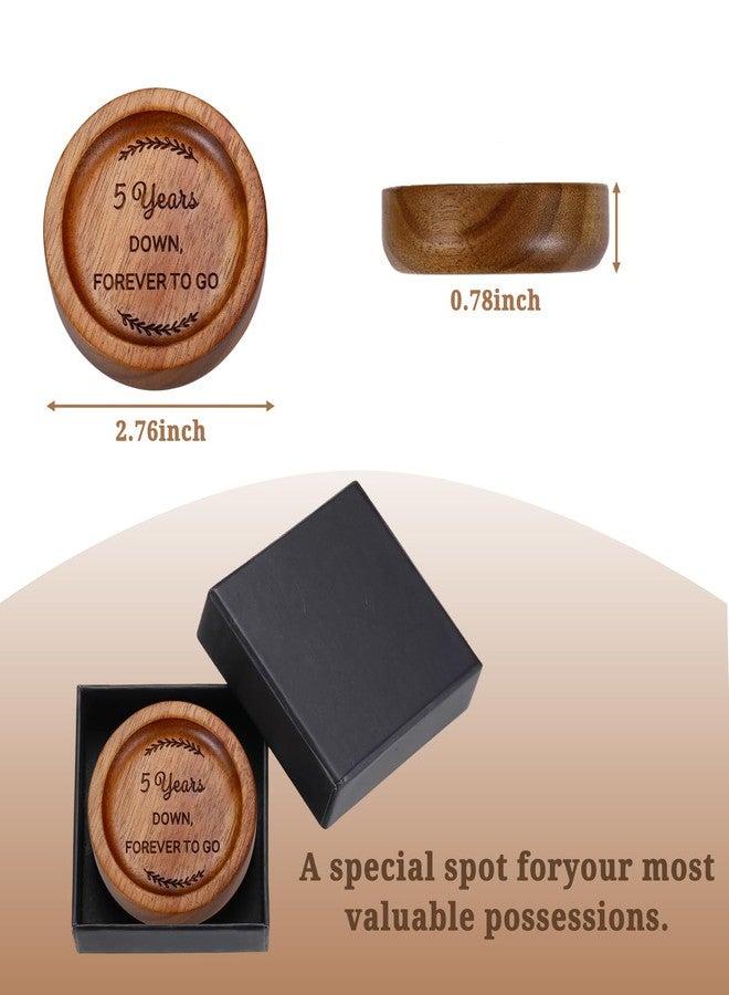 Vanlovemac Wood Ring Dish 5 Year Anniversary Wood Gifts for Him Her,5th Anniversary Wedding Gifts for Wife Husband,Valentine's Day 5 Year Marriage Presents for Couple,Happy Fifth Anniversay Present for Birthday - Image 3
