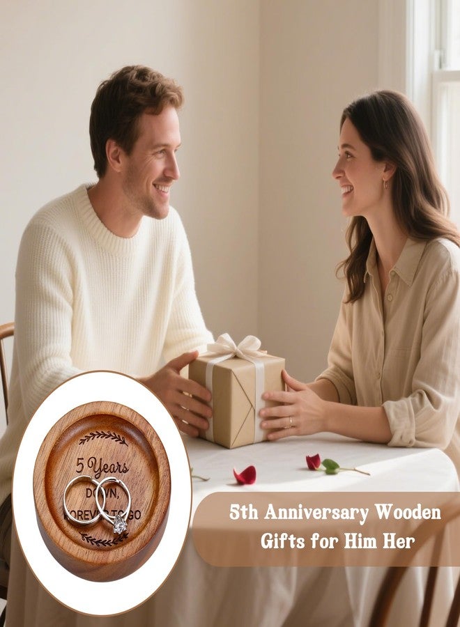 Vanlovemac Wood Ring Dish 5 Year Anniversary Wood Gifts for Him Her,5th Anniversary Wedding Gifts for Wife Husband,Valentine's Day 5 Year Marriage Presents for Couple,Happy Fifth Anniversay Present for Birthday - Image 2