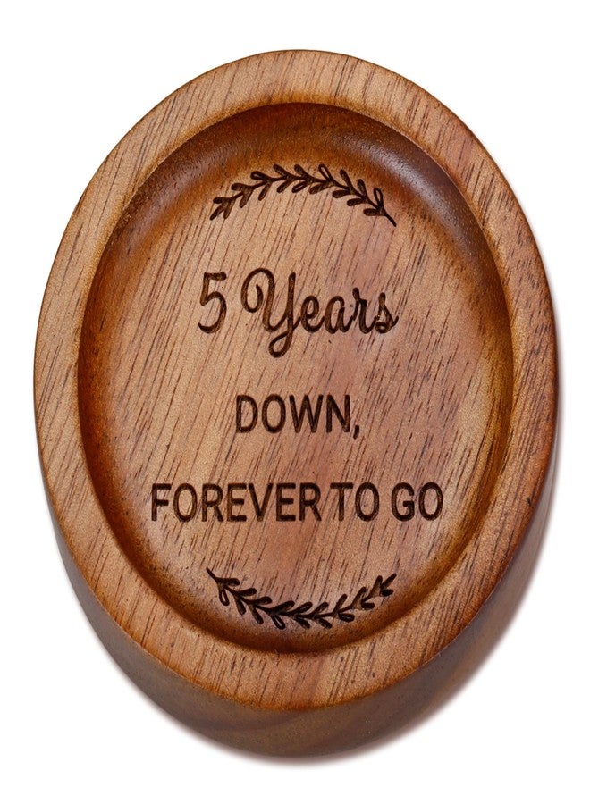 Vanlovemac Wood Ring Dish 5 Year Anniversary Wood Gifts for Him Her,5th Anniversary Wedding Gifts for Wife Husband,Valentine's Day 5 Year Marriage Presents for Couple,Happy Fifth Anniversay Present for Birthday - Image 1