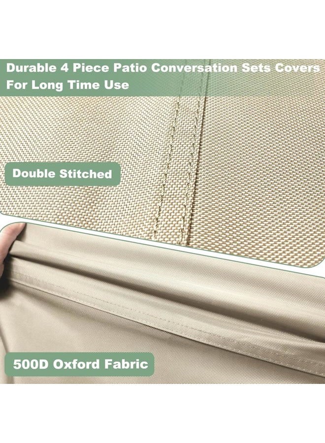 Gasadar Patio Furniture Cover , Outdoor Furniture Covers Waterproof for Patio Loveseat, Chair and Coffee Table, Beige & Brown - Image 3