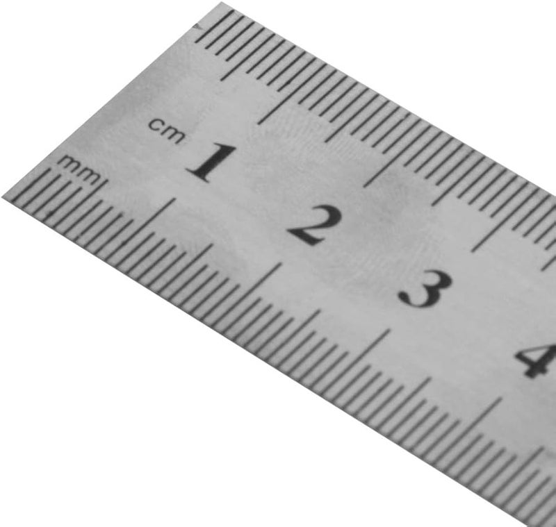 مسطرة جيب من الفولاذ المقاوم للصدأ 30 سم 12 بوصة متري مزدوج الجوانب معدنية - Image 5