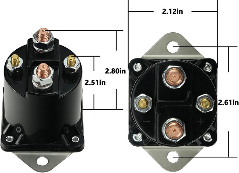 gradora 36 Volt Electric Golf Cart Solenoid Repalcement for Club Car DS 1976 to 1998 4 Terminal Solenoid Replace 8016 - Image 3