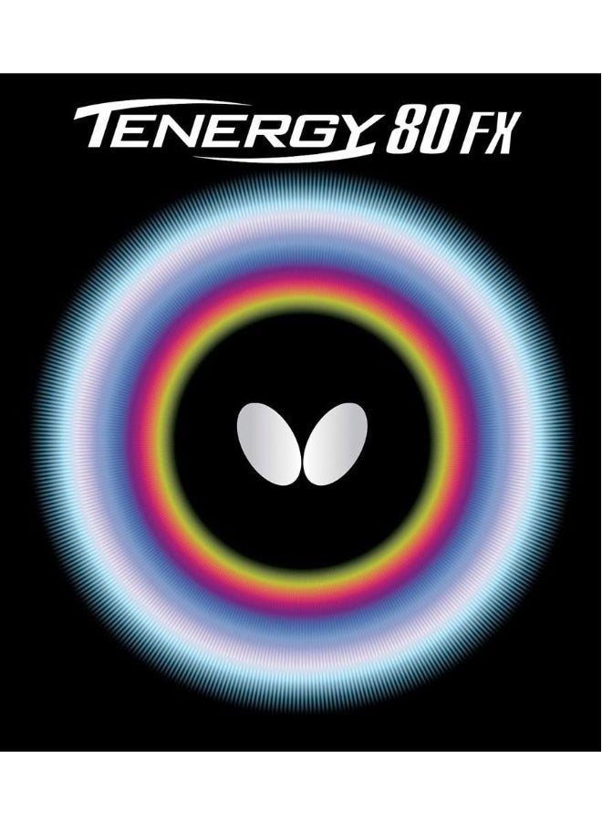 BUTTERFLY Tenergy 80 Fx Table Tennis Rubber Inverted Professional Table tennis Rubber Black (2.1mm) 4906901156050 - Image 1