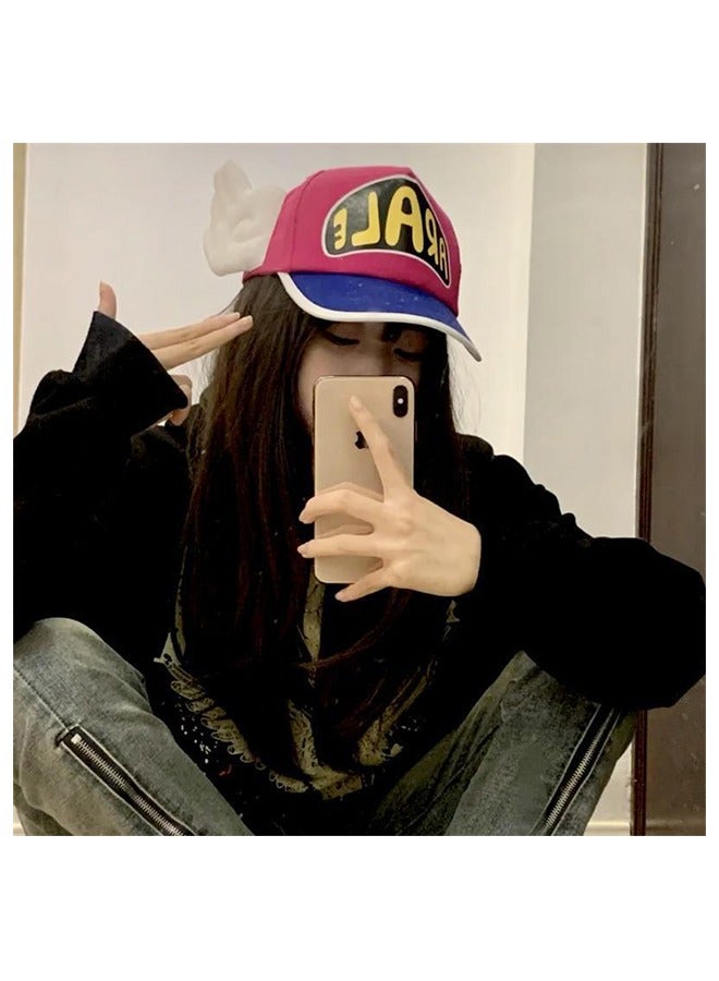 Arale Cap Adjustable Outdoor Sun Cap Cartoon Lovely Baseball Cap Pink Blue - Image 5