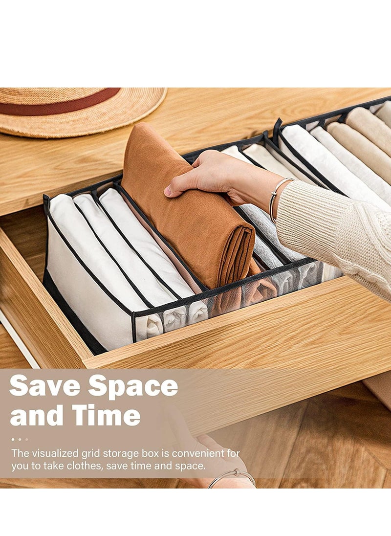 3 pack Drawer Organiser, 7 Grids Clothes Organizer, Elevate your Closet with Foldable Storage Organize, Not Easily Deformed，Moisture，Suitable for Storing Pants, Shirts, T-Shirts, Leggings, and Short Skirts